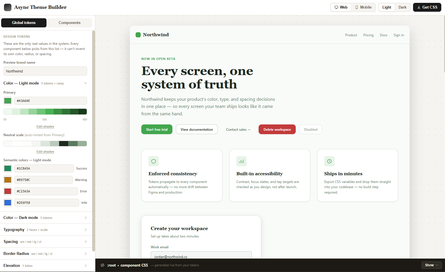 Async Theme Builder